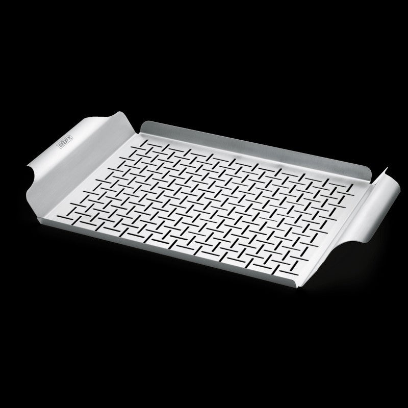 Weber Stainless Steel Deluxe Grill Pan 6435 for Gas and Charcoal Grills
