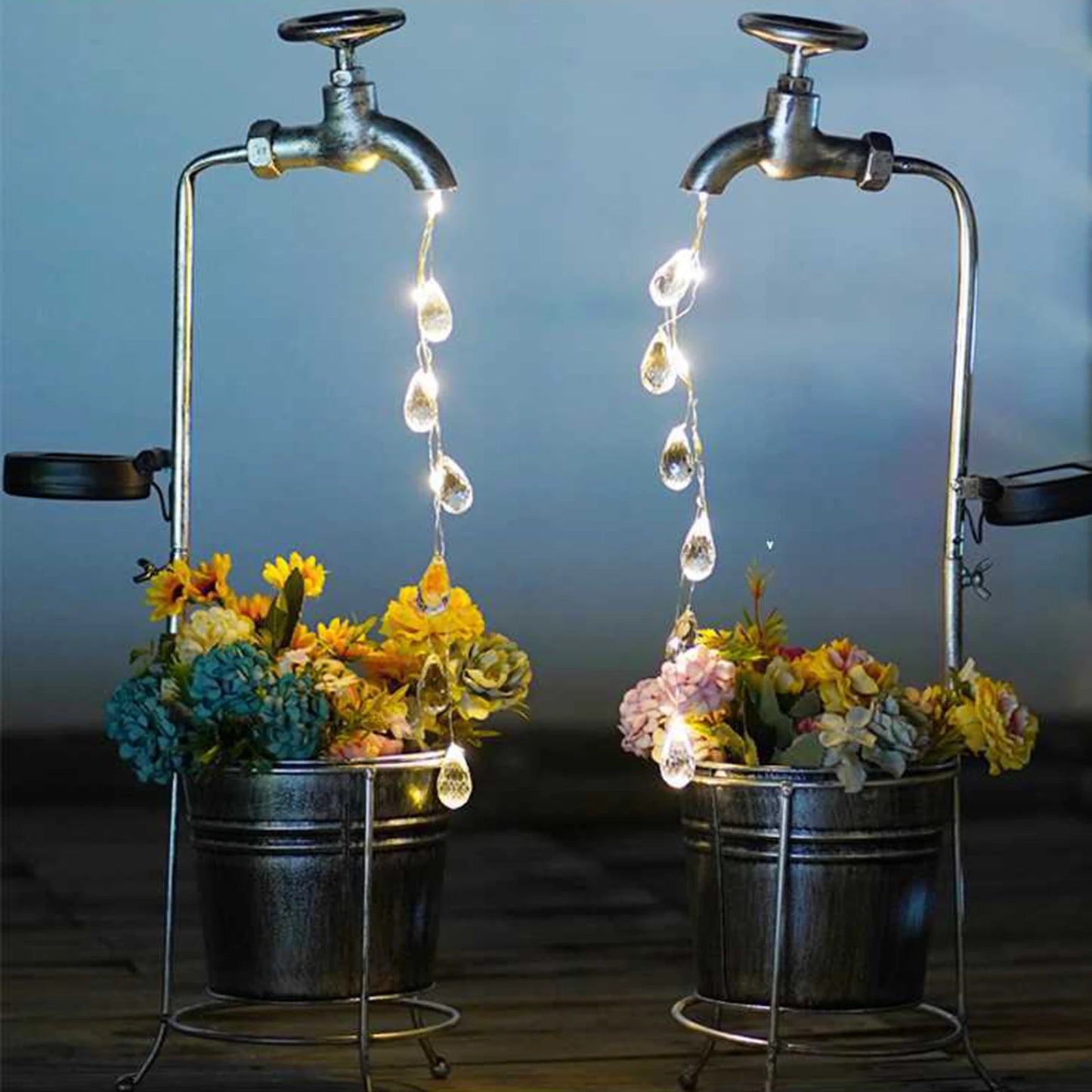 Watering Tap Solar Lights Durable Retro Outdoor Garden Decor