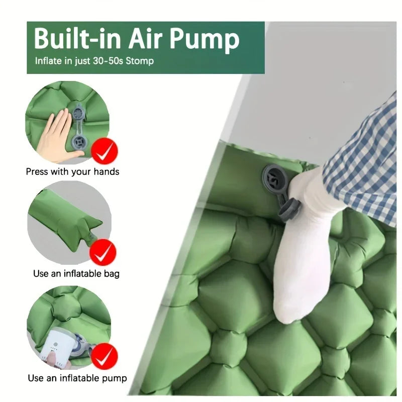Inflatable Camping Mattress (with Built-In Inflator Pump)