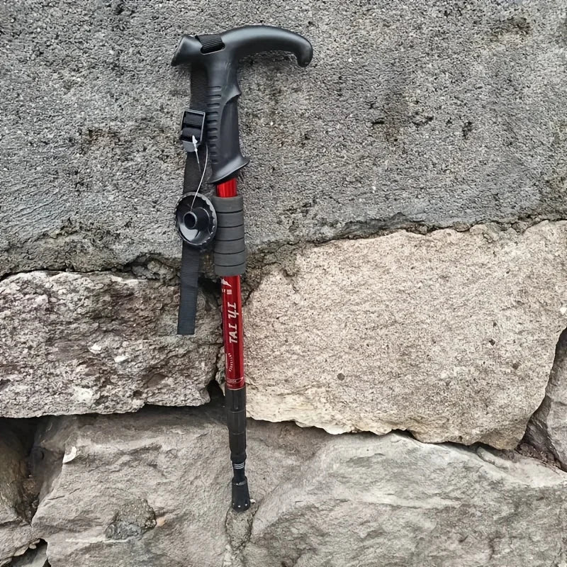 Ultra-light Trekking Poles with Adjustable T-Handle & Shock Absorption. Comfort Grip, Ideal for Hiking.