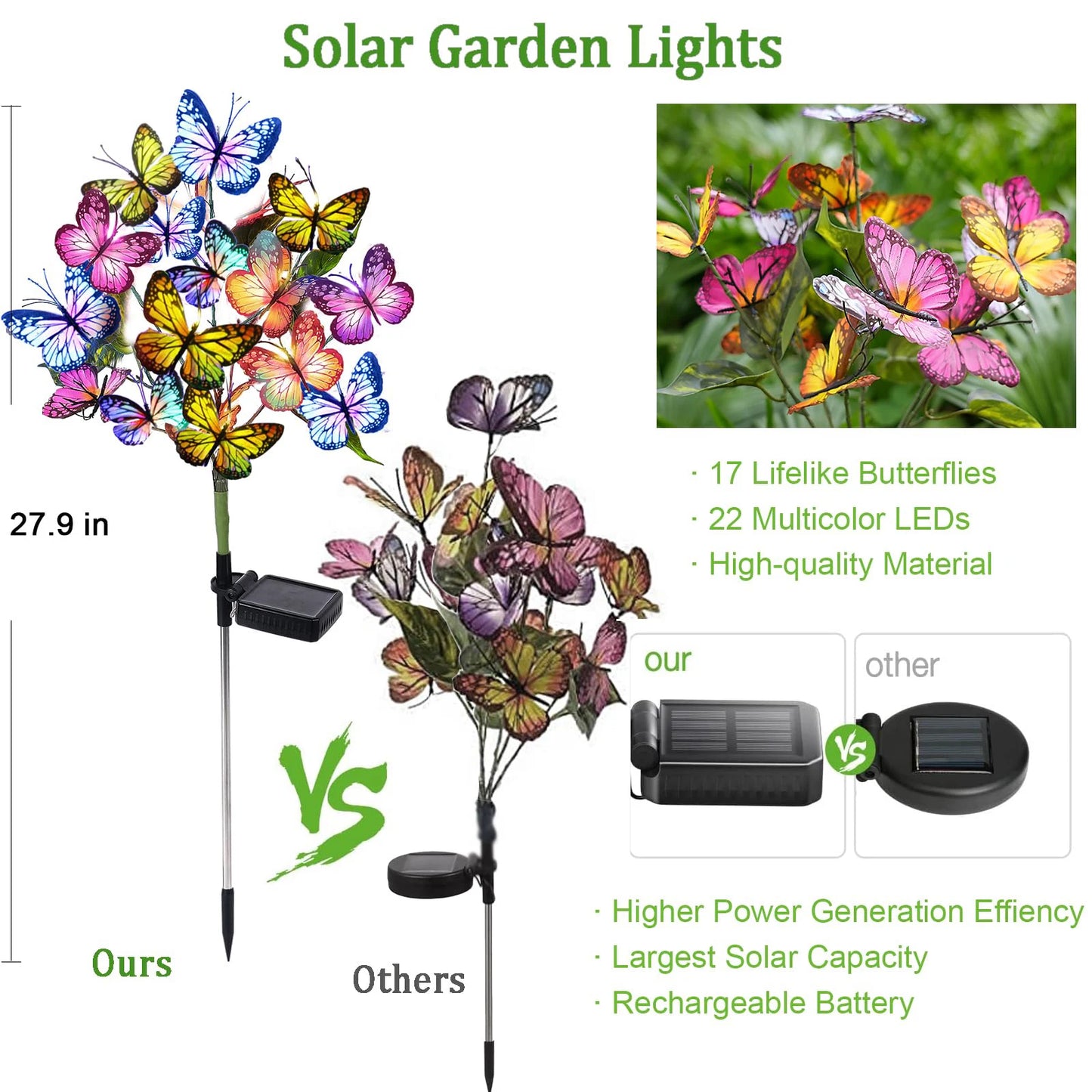 Butterfly Solar Lights for Garden Yard Patio Lawn Outdoor Decor