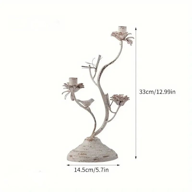 Retro European Iron Art Candle Holder Table Decoration