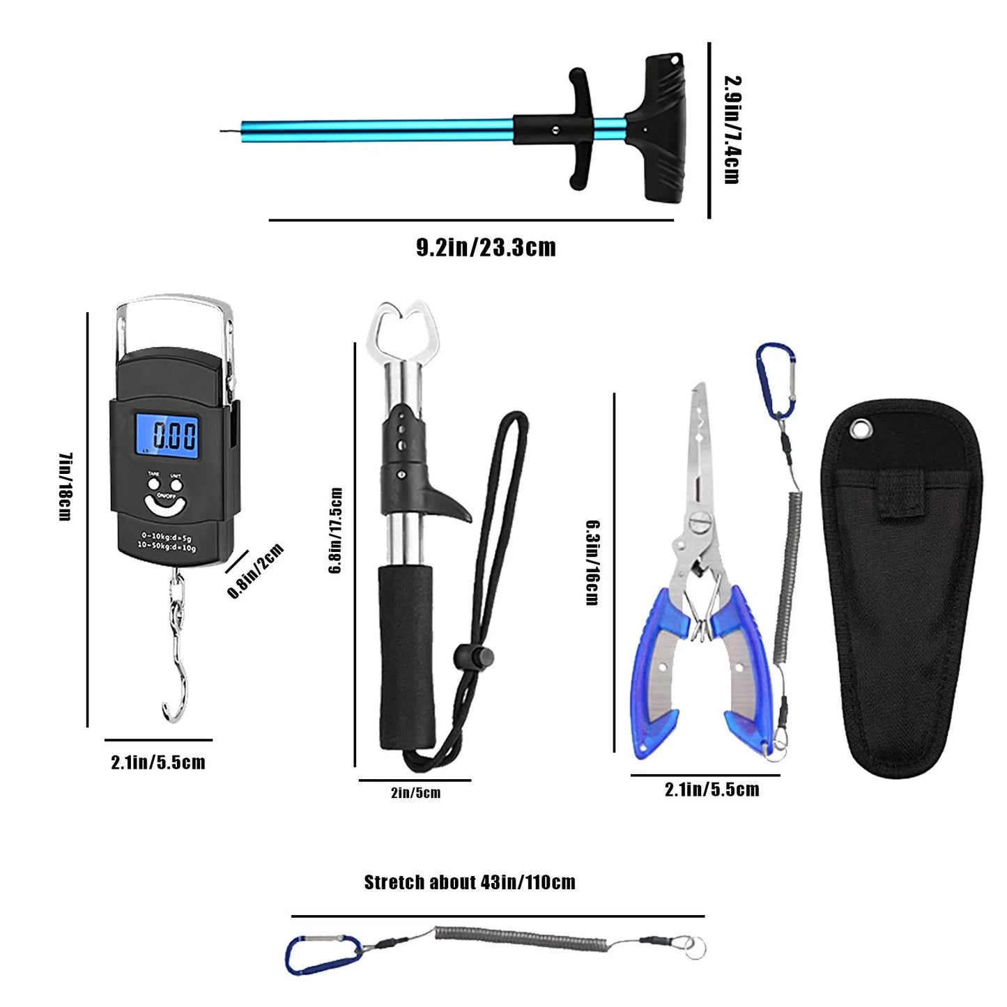 Fishing Kit with Multi-tools (Pliers, Fish Lip and Durable Sheath)