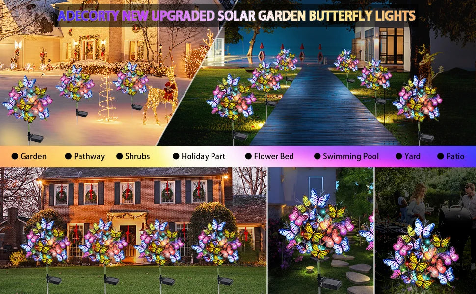 Butterfly Solar Lights for Garden Yard Patio Lawn Outdoor Decor