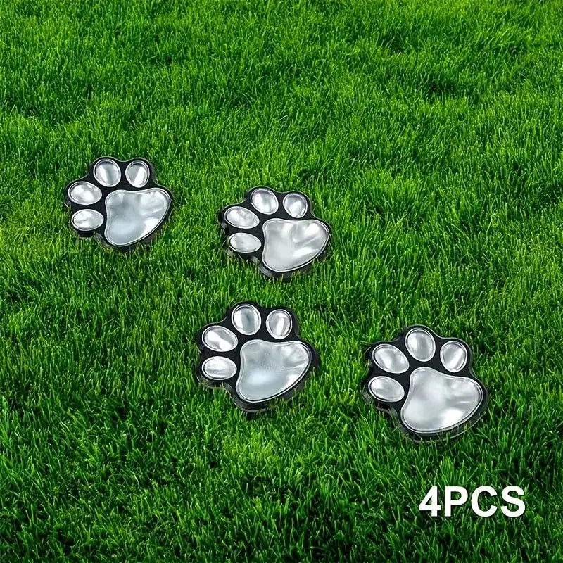 Paw Print Solar Outdoor Garden Path Lights, Solar Lights (4pcs)