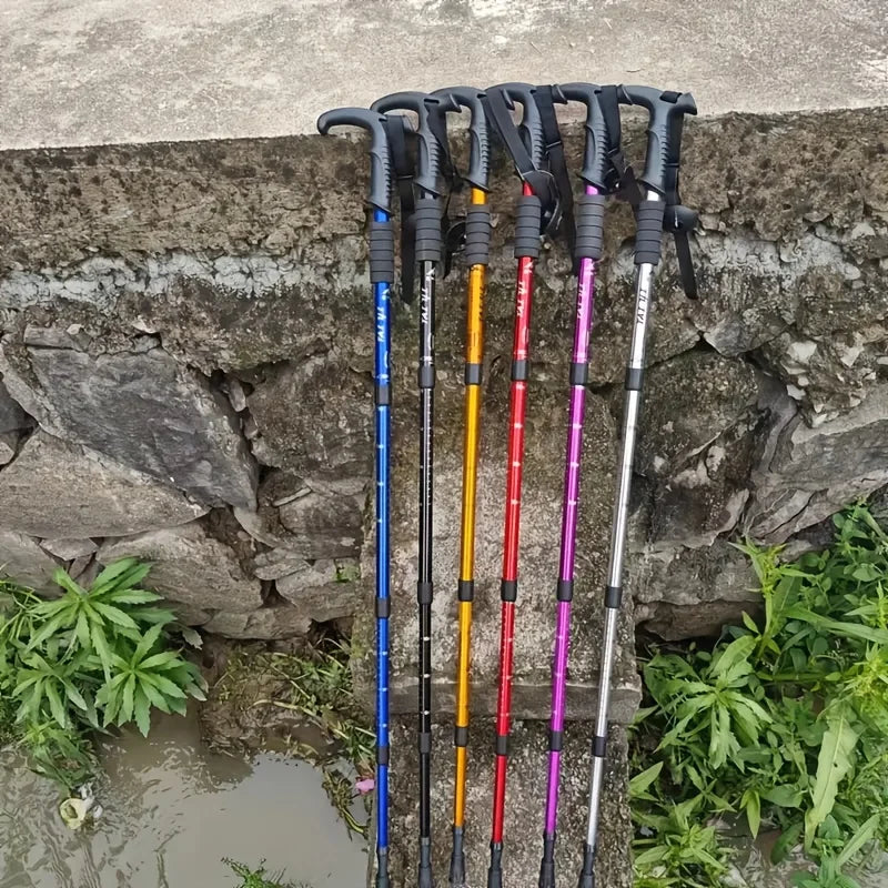 Ultra-light Trekking Poles with Adjustable T-Handle & Shock Absorption. Comfort Grip, Ideal for Hiking.