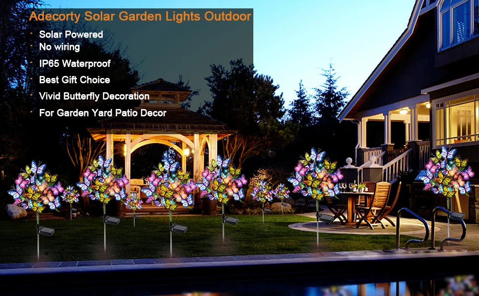 Butterfly Solar Lights for Garden Yard Patio Lawn Outdoor Decor