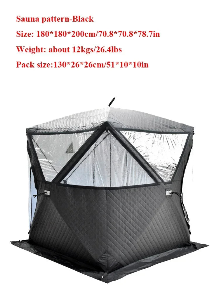 3-4 Person Ice Fishing Tent/Sauna with Window & Chimney