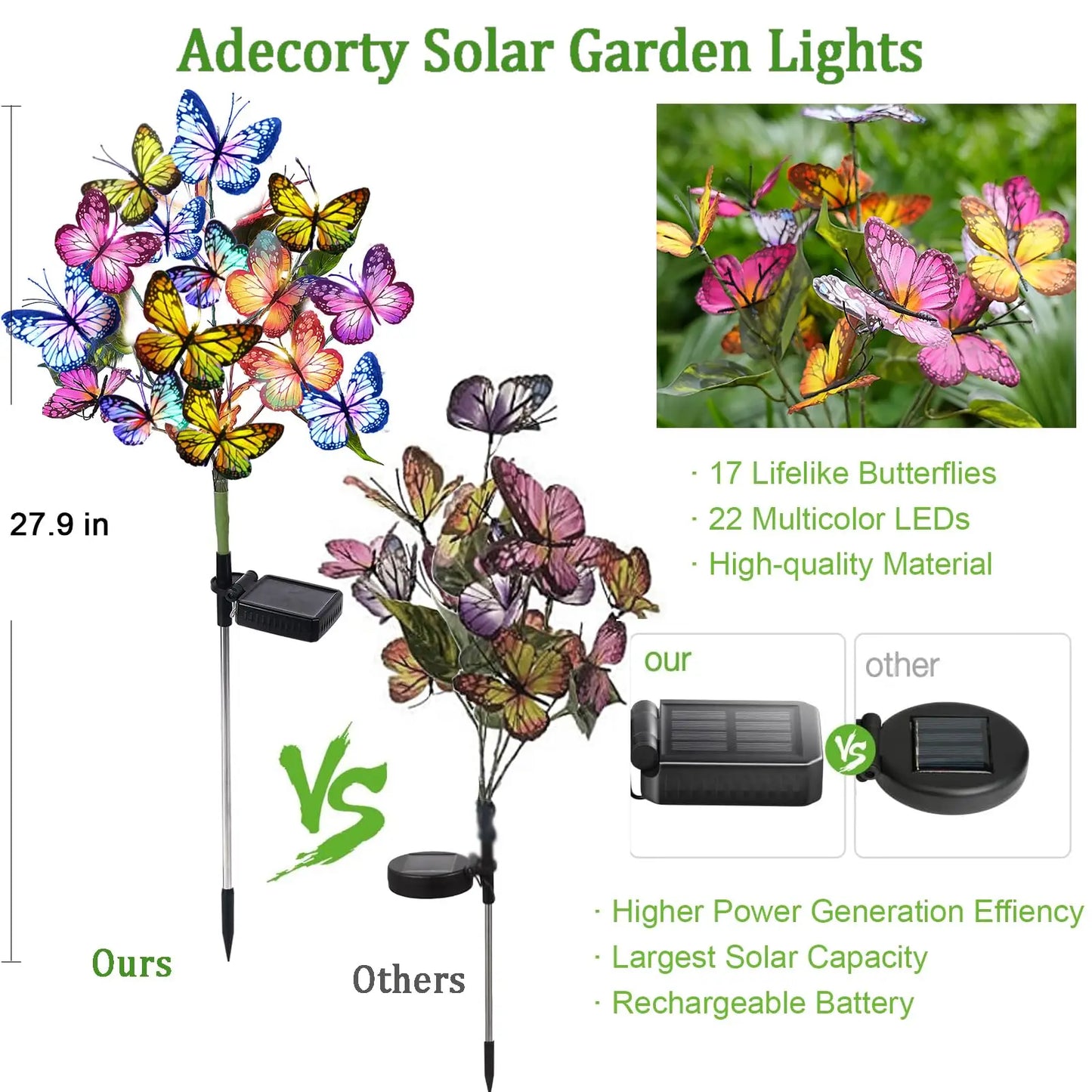 Butterfly Solar Lights for Garden Yard Patio Lawn Outdoor Decor
