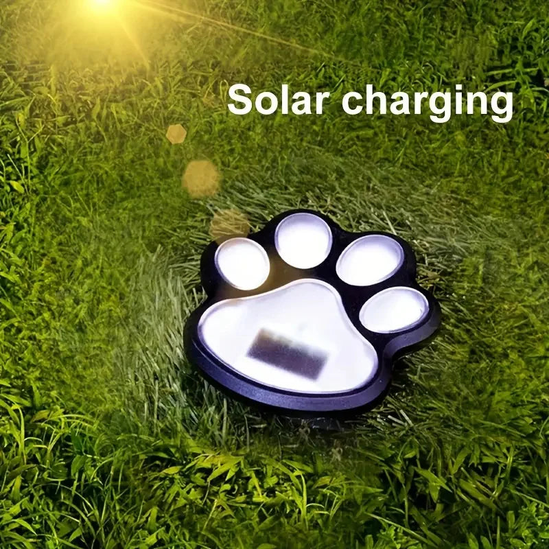 Paw Print Solar Outdoor Garden Path Lights, Solar Lights (4pcs)