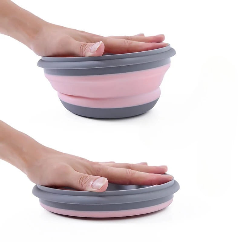 Folding Silicone Bowl 3Pcs/Set with Lid For Camping