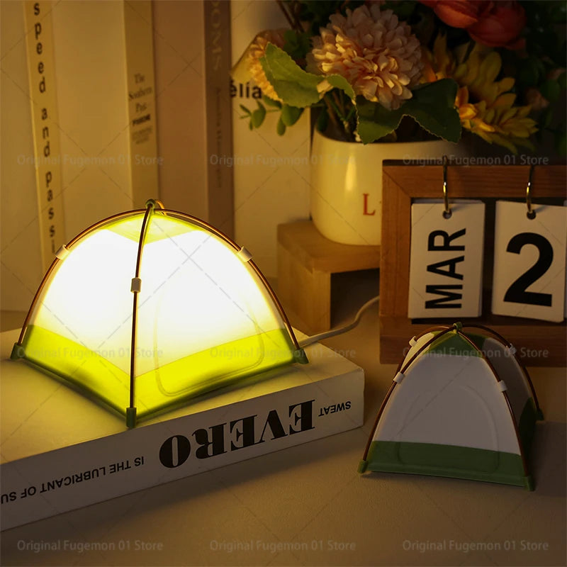 Camping Simulation Small Tent Model Removable Toy Decoration Camping Tent Lampshade Creative Scene Props Display Decoration