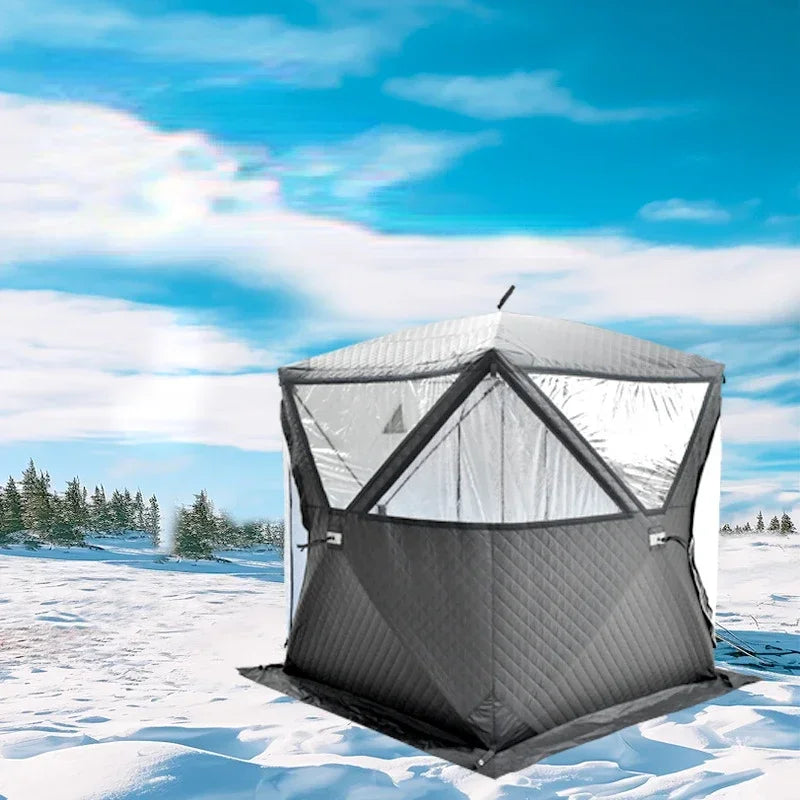 3-4 Person Ice Fishing Tent/Sauna with Window & Chimney