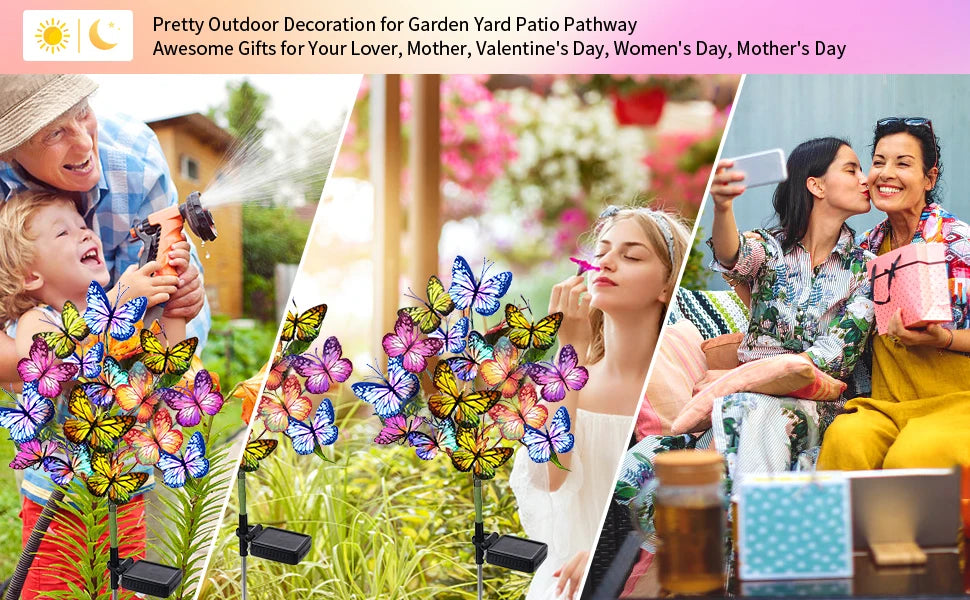 Butterfly Solar Lights for Garden Yard Patio Lawn Outdoor Decor