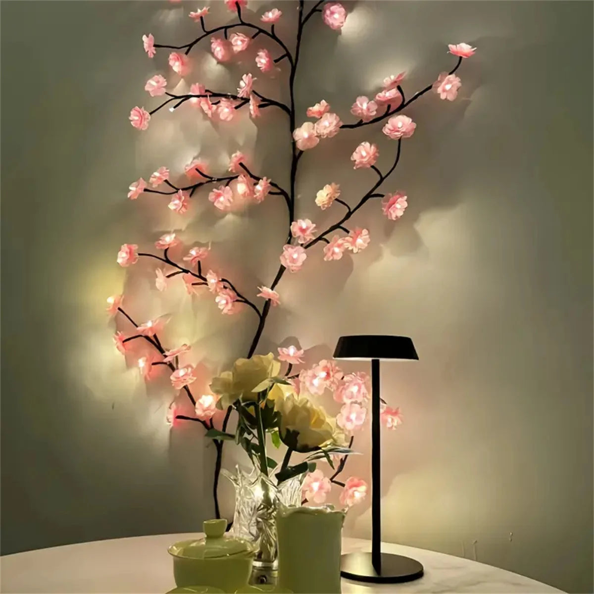 Cherry Blossom 96 Led USB Tree Branch Rattan Lights 8 Modes Color
