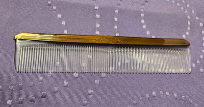 Vintage 1950's Vanity Set (Mirror, Brush & Comb) - Pink & Gold Tone Tapestry