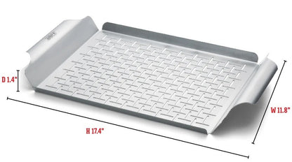 Weber Stainless Steel Deluxe Grill Pan 6435 for Gas and Charcoal Grills