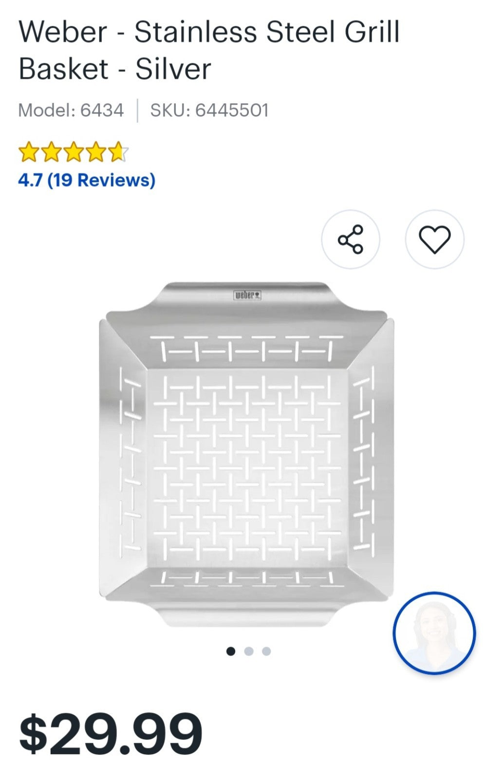 Weber Deluxe Grilling Basket  - Stainless Steel