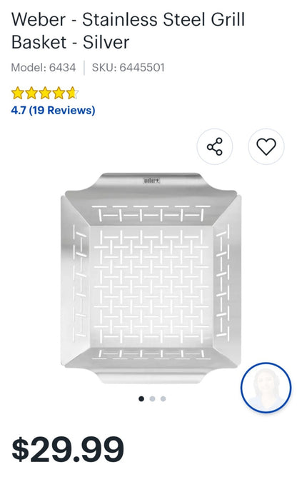 Weber Deluxe Grilling Basket  - Stainless Steel