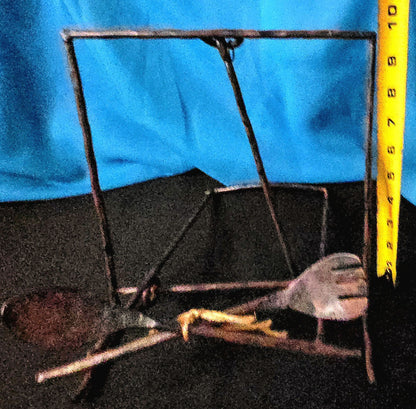 Distressed Iron Fork And Spoon Cookbook Stand Holder