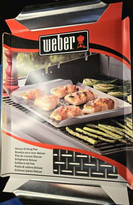 Weber Stainless Steel Deluxe Grill Pan 6435 for Gas and Charcoal Grills