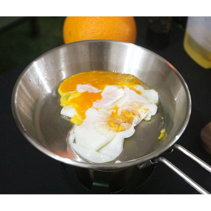 Stainless Steel Camping Fry Pan Folding Handle Non-Stick