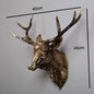 Faux Deer Head, Faux Taxidermy Animal Head Wall Decor Handmade Farmhouse Decor Resin Home Decoration Accessories Modern for Wall