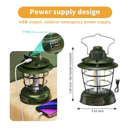 Premium LED Camping Lantern - USB Rechargeable - Waterproof