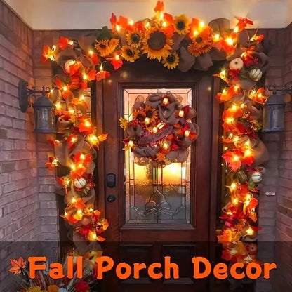 Maple Leaf String Lights Battery Powered Outdoor Decoration