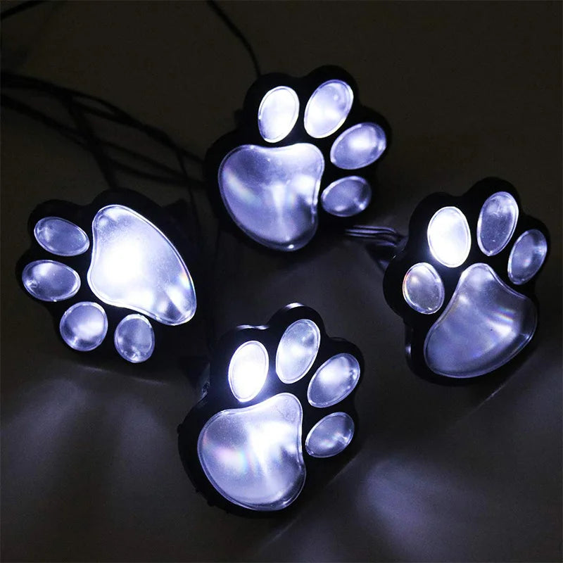 Paw Print Solar Outdoor Garden Path Lights, Solar Lights (4pcs)
