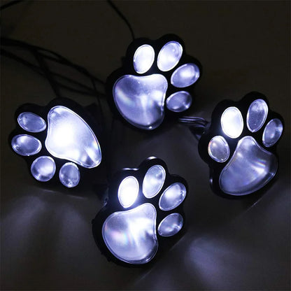 Paw Print Solar Outdoor Garden Path Lights, Solar Lights (4pcs)