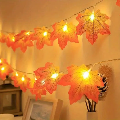 Maple Leaf String Lights Battery Powered Outdoor Decoration