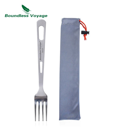 Boundless Voyage Titanium Knife Fork Spoon Chopsticks Tableware Set Drinkware Straw Flatware Outdoor Camping Picnic Cutlery