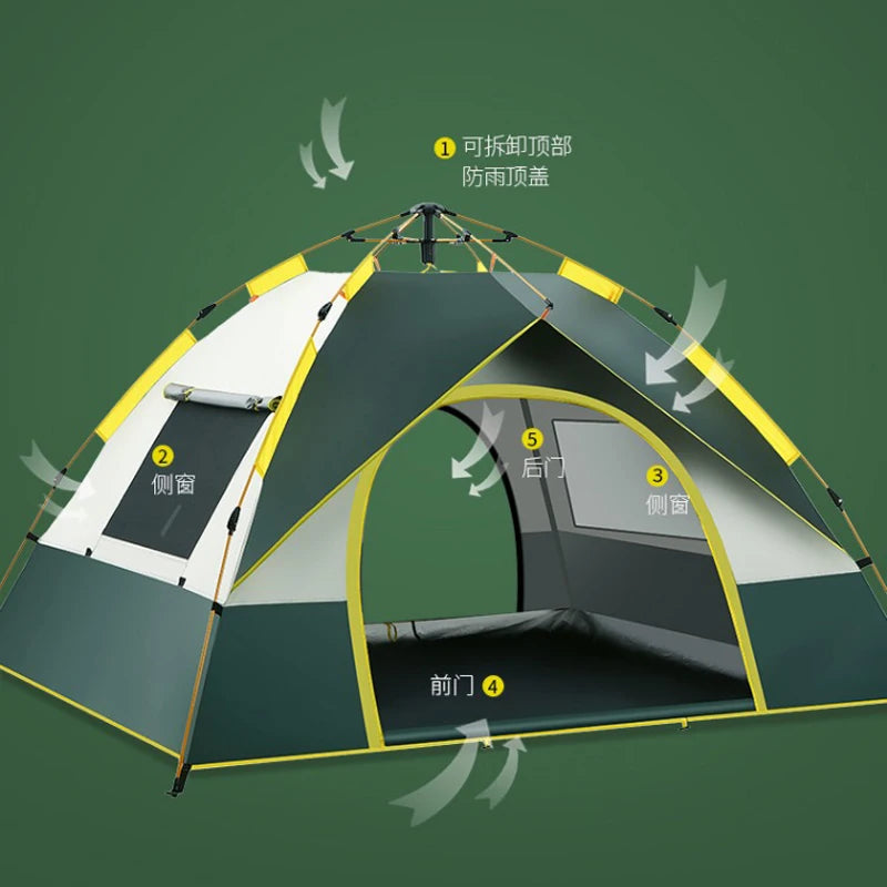 Camping Pop Up Tent Automatic One Touch Set Up (3-4 Person)