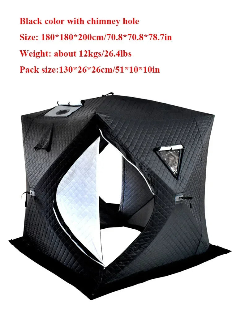 3-4 Person Ice Fishing Tent/Sauna with Window & Chimney