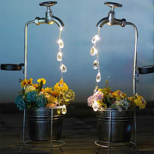 Watering Tap Solar Lights Durable Retro Outdoor Garden Decor