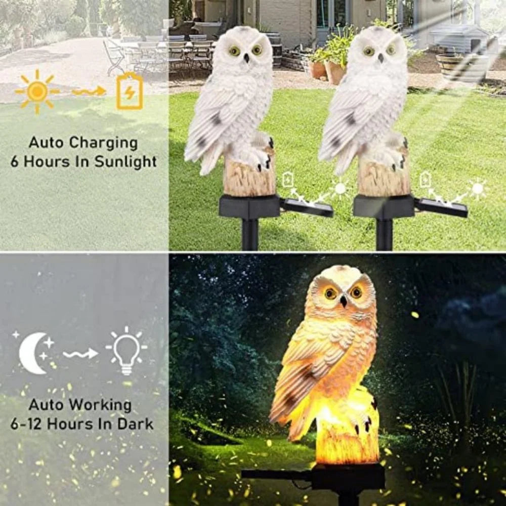 Owl Solar Garden Light (Resin)