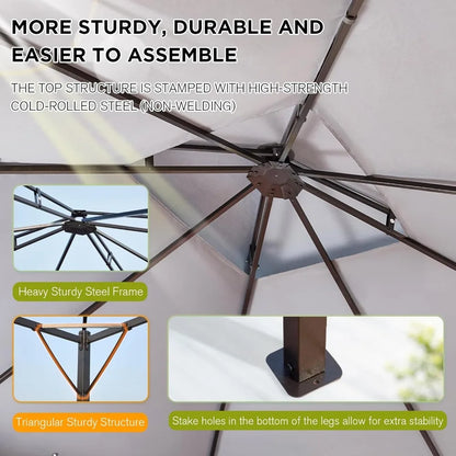 Gazebo (10'×12') with Mosquito Netting