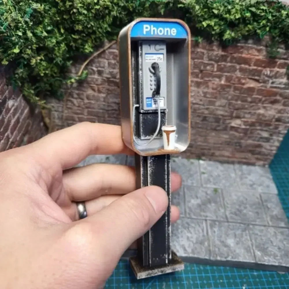 Handmade Miniature Payphone/Mailbox/Paper Machine In 1:12 Scale