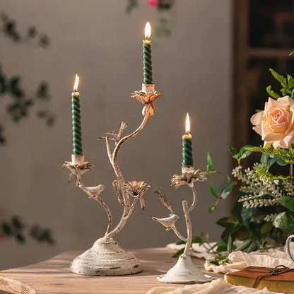 Retro European Iron Art Candle Holder Table Decoration
