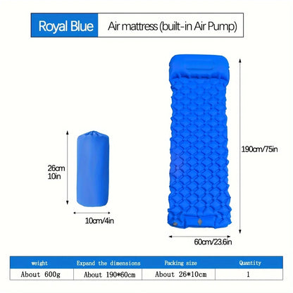 Inflatable Camping Mattress (with Built-In Inflator Pump)