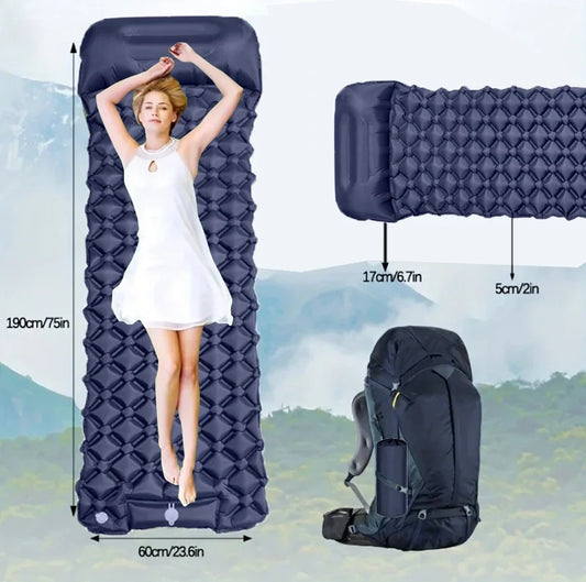 Inflatable Camping Mattress (with Built-In Inflator Pump)