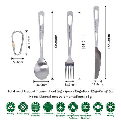 Boundless Voyage Titanium Knife Fork Spoon Chopsticks Tableware Set Drinkware Straw Flatware Outdoor Camping Picnic Cutlery