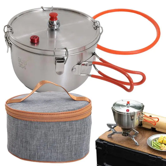 Camping Pressure Pot Stainless Steel Pressure Cooker Camping Cookware Stainless Steel Pressure Cooker Multi-Function Stove Top