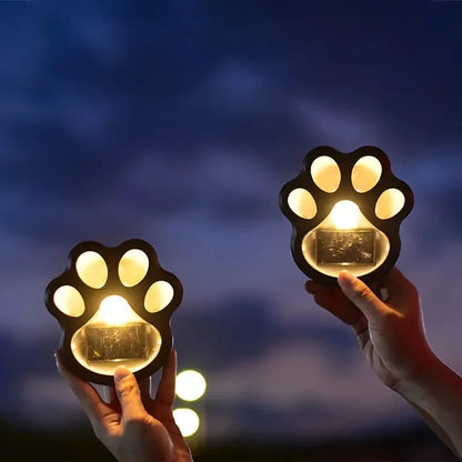 Paw Print Solar Outdoor Garden Path Lights, Solar Lights (4pcs)