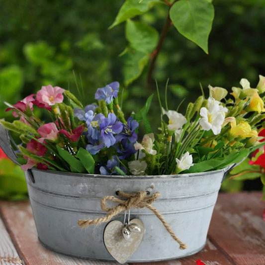 Retro Iron Flower Pail - Vintage Farmhouse Style
