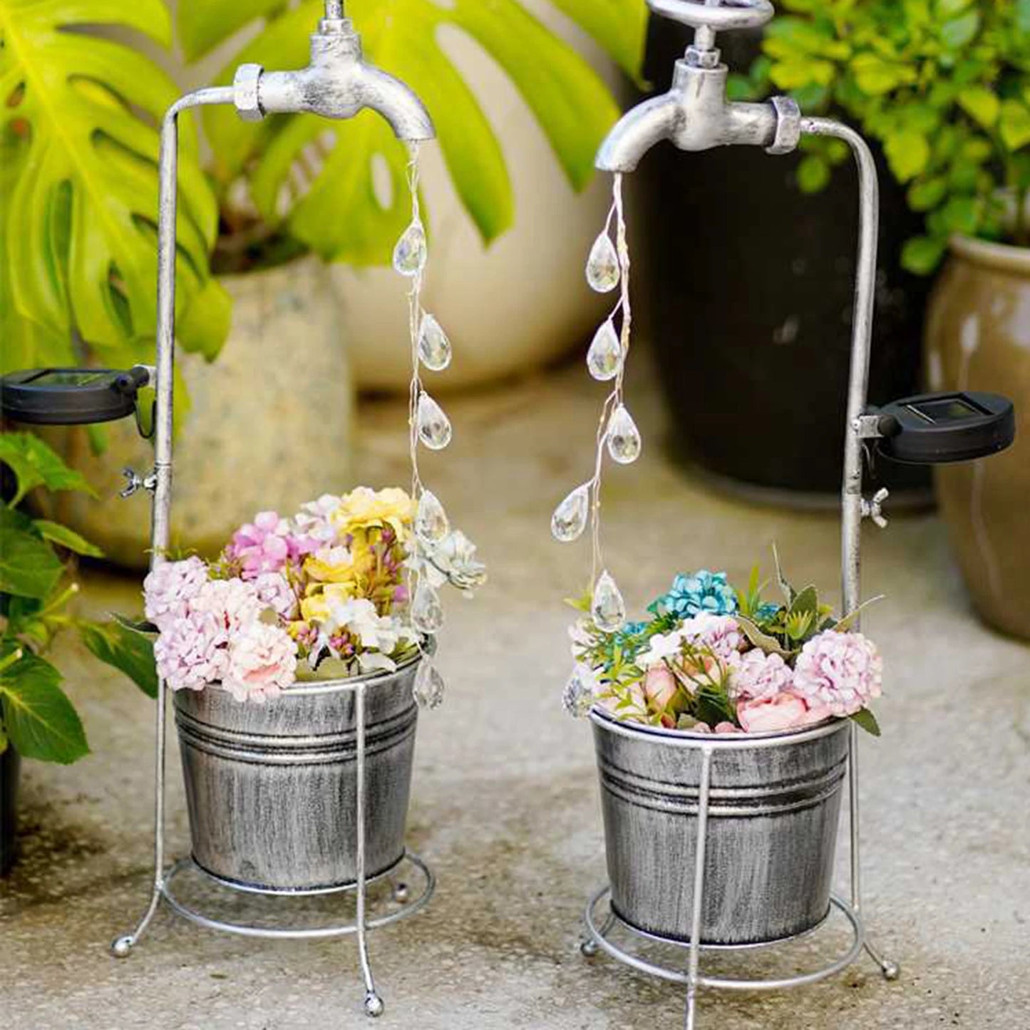 Watering Tap Solar Lights Durable Retro Outdoor Garden Decor