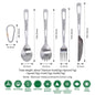 Boundless Voyage Titanium Knife Fork Spoon Chopsticks Tableware Set Drinkware Straw Flatware Outdoor Camping Picnic Cutlery