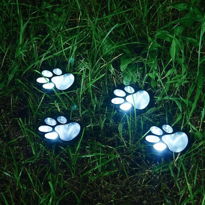 Paw Print Solar Outdoor Garden Path Lights, Solar Lights (4pcs)
