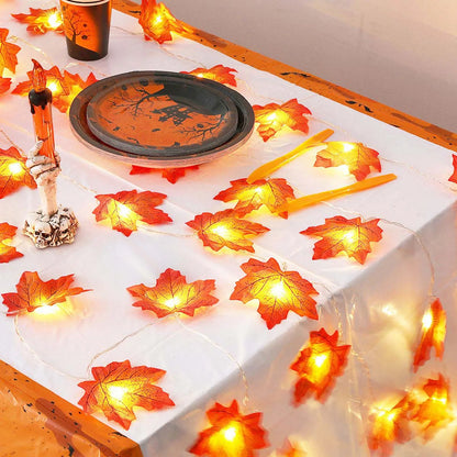 Maple Leaf String Lights Battery Powered Outdoor Decoration